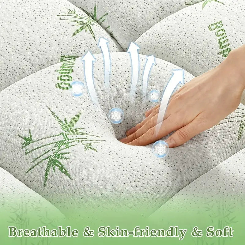 Coussin de Matelas en Fibre de Bambou – Extra Épais, Respirant & Refroidissant