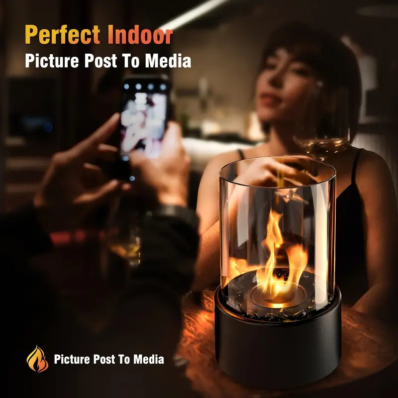 Cheminée de Table Classique Polie au Bioéthanol – Élégance et Chaleur Sans Contrainte