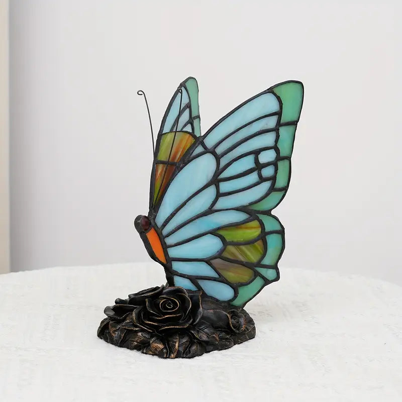 Lampe de Table Papillon en Verre Teinté – Éclat Art Déco