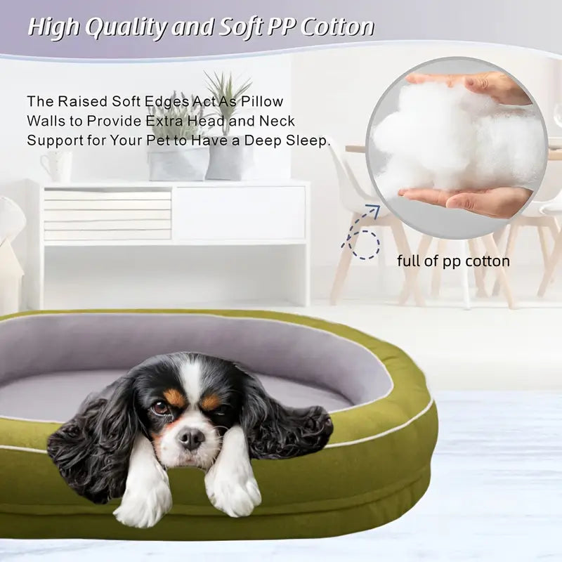 Lit Orthopédique Ovale pour Chien – Mousse à Mémoire de Forme