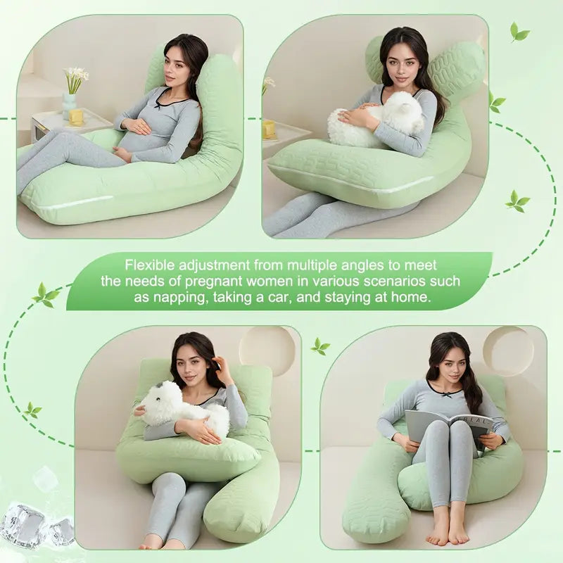 Oreiller de Grossesse en Forme U – Confort, Soutien & Fraîcheur Totale