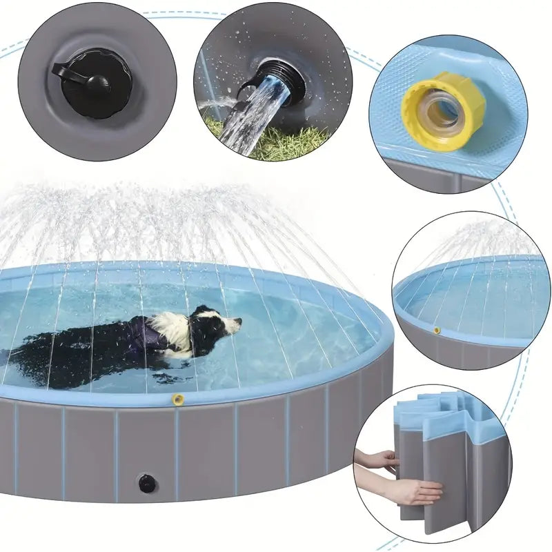 Piscine Portable Antidérapante pour Chien