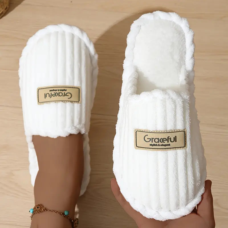 Chaussons Élégants à Rayures Verticales pour Femmes