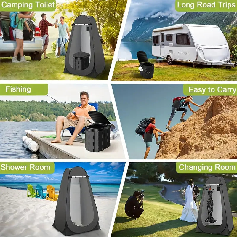 Kit Complet 2 en 1 : Tentes de Douche & Toilettes Pliables Extérieures
