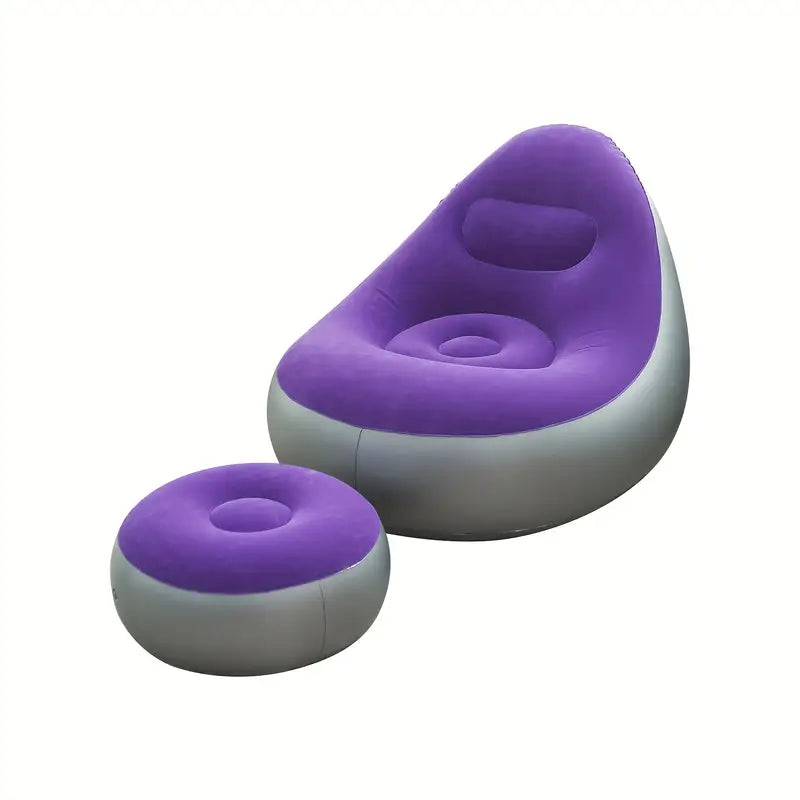 Chaise Longue Gonflable Pliable avec Dossier Confortable