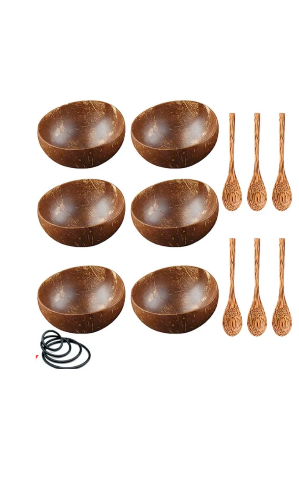 Natürliches Kokosnuss-Salatschüssel-Set
