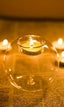 Spherical Candle Holder in Clear Glass