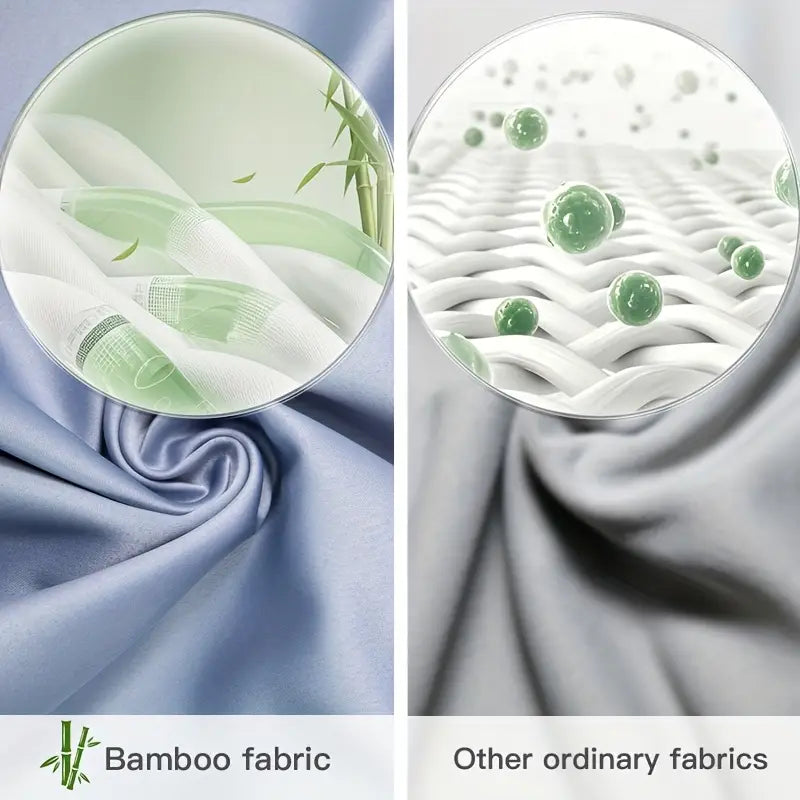 Ensemble de Literie de Refroidissement d'Été 6 Pièces en Fibre de Bambou et Microfibre