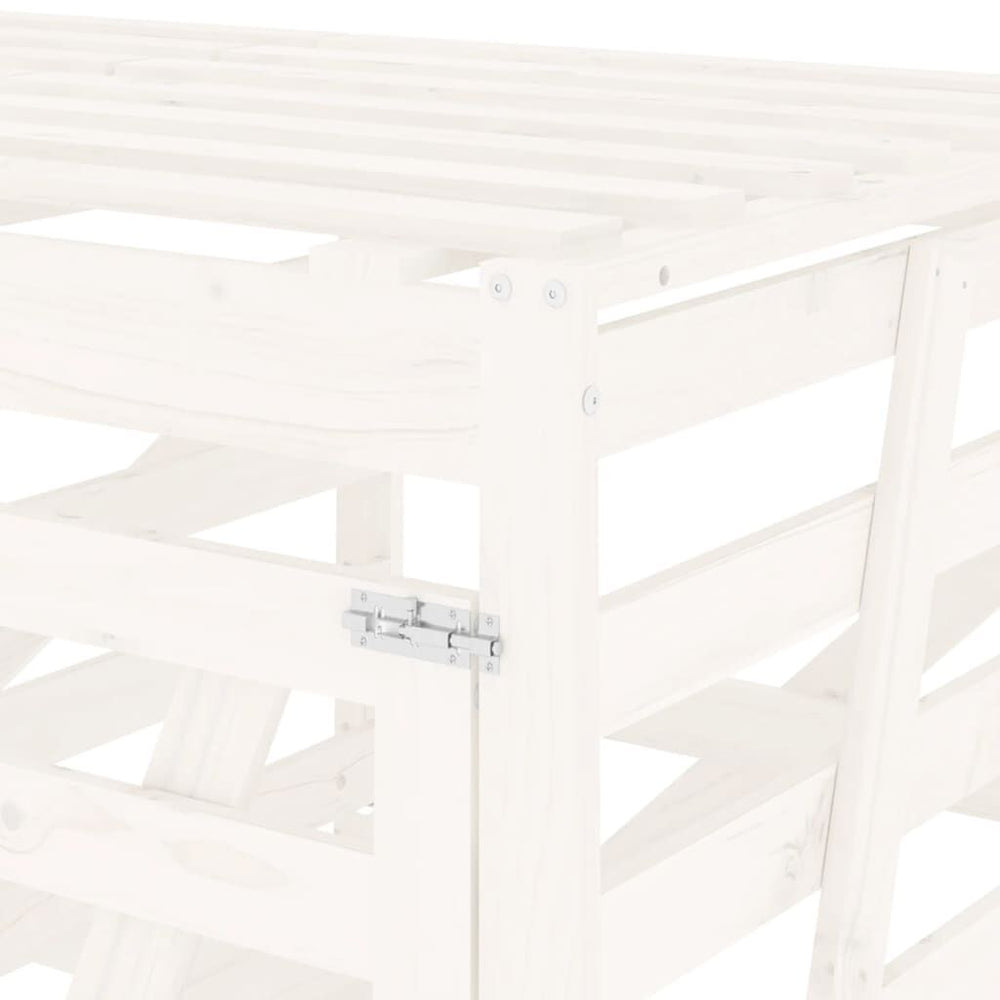 Abri pour poubelles triple en bois - Design ventilé et pratique Bois Blanc