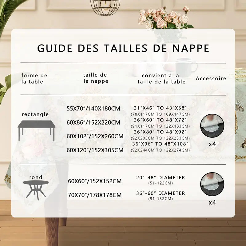 Nappe Florale Élégante – Style Français avec Papillons