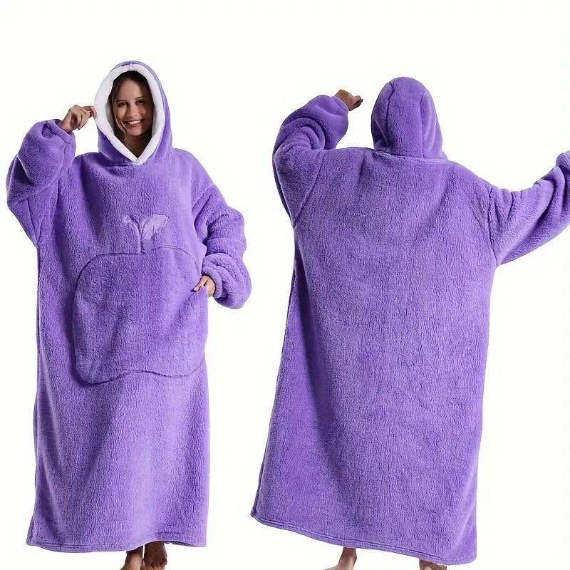 Couverture Portable à Capuche – Sherpa Polaire Chaude & Surdimensionnée