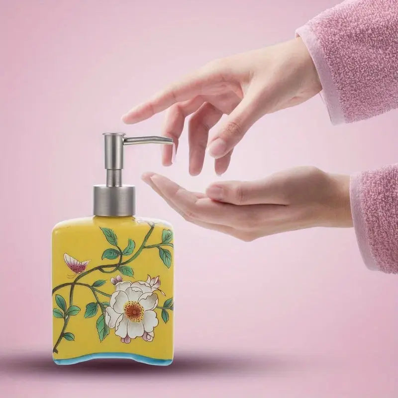 Distributeur de Savon Vintage en Céramique | Rechargeable & Élégant - 410 ml