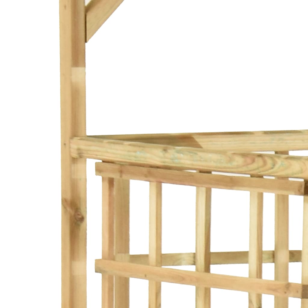 Pergola Cache-Poubelles Triple en Bois de Pin Imprégné