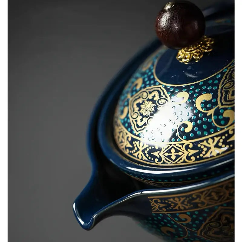 Ensemble de Service à Thé Rétro Rotatif 360° – Portable et Créatif