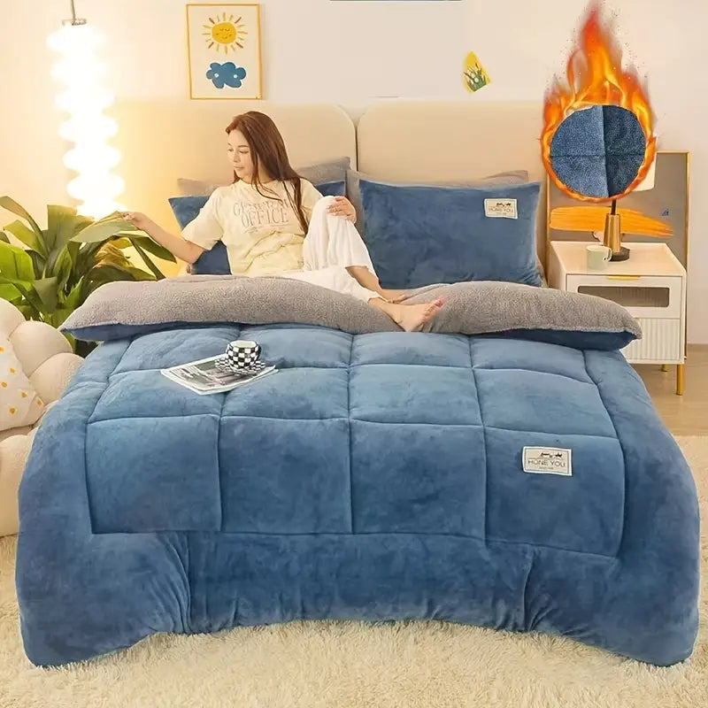Couette hiver en velours double face – 5 dimensions, 3 coloris