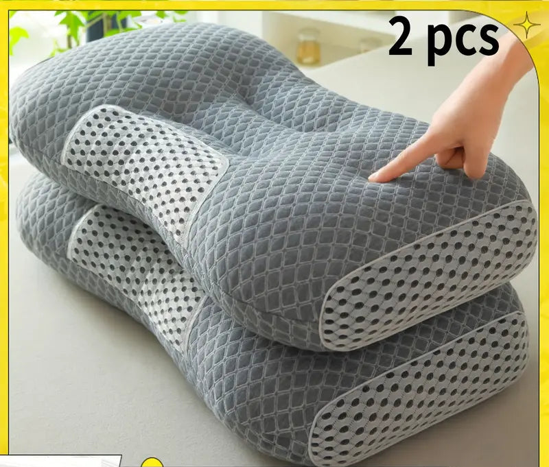Lot de 2 Oreillers Cervicaux Tricotés Doux