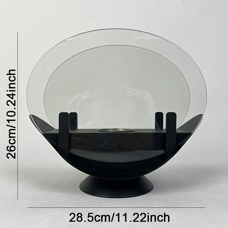 Cheminée de Table Vintage en Métal – Finition Laquée, Design Ovale