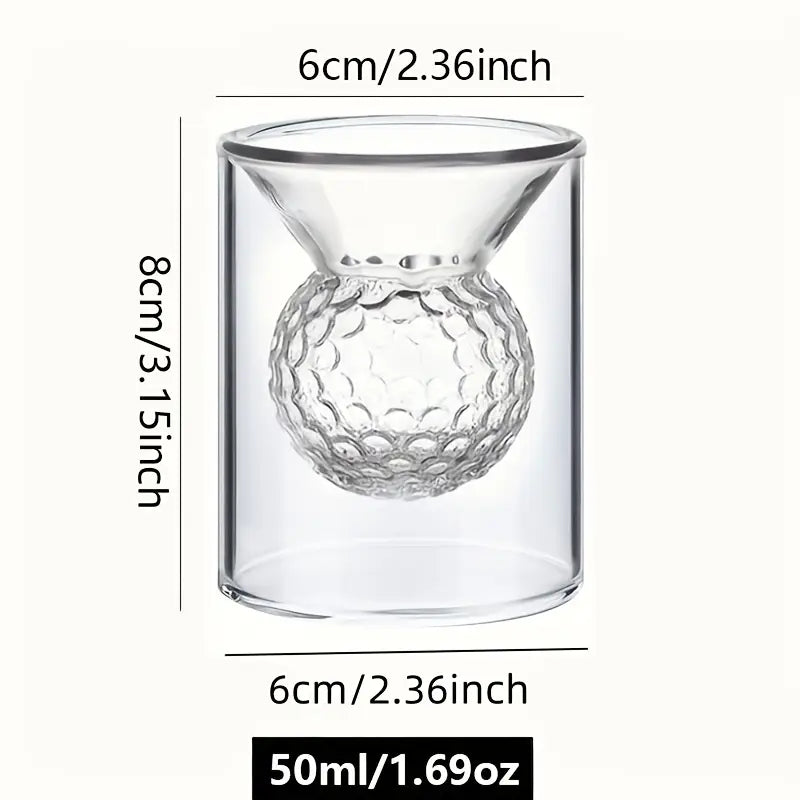 Ensemble de 4 Verres à Shot Balle de Golf – Design Double Paroi Fait Main