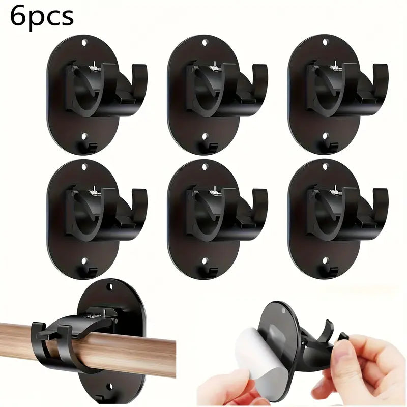 Supports de Tringle de Rideau Sans Perçage – Clips de Montage Auto-Adhésifs