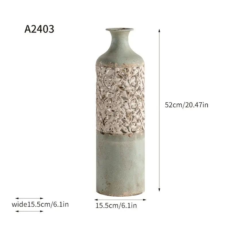 Vase Cylindrique en Fonte – Décoration de Sol à Plafond pour Salon ou Balcon