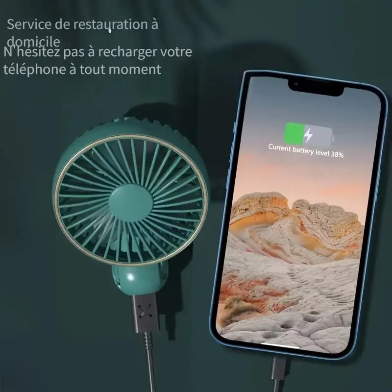 Ventilateur Portable Pliable à Main – Rechargeable & Silencieux