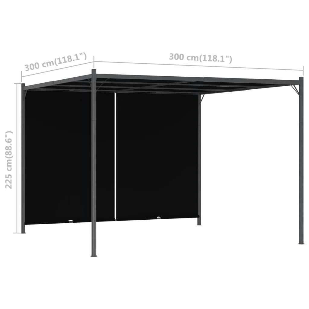 Pergola de Jardin avec Toit Rétractable Anthracite 3x3 m – Élégance Modulable