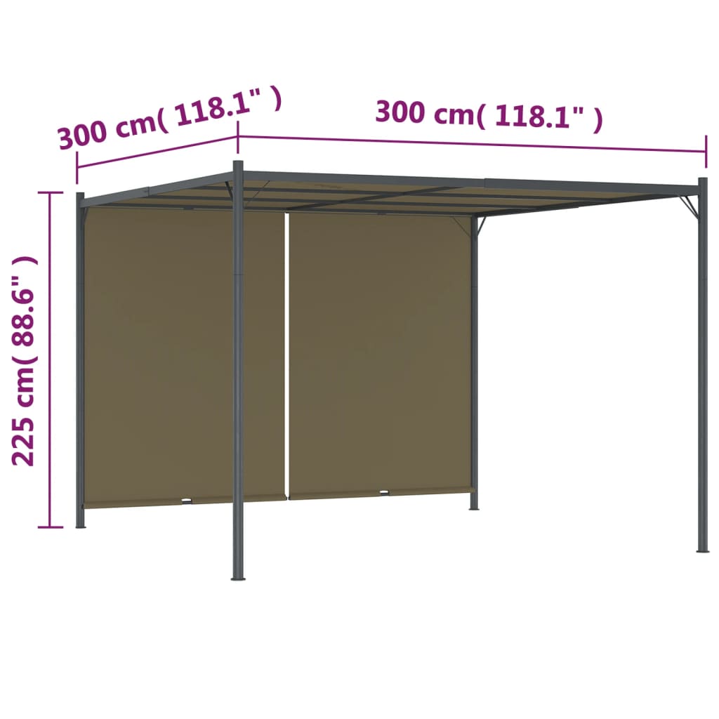Pergola de Jardin avec Toit Rétractable Anthracite 3x3 m – Élégance Modulable
