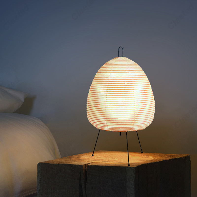 Lampe de Table LED Lanterne en Papier de Riz Japonais
