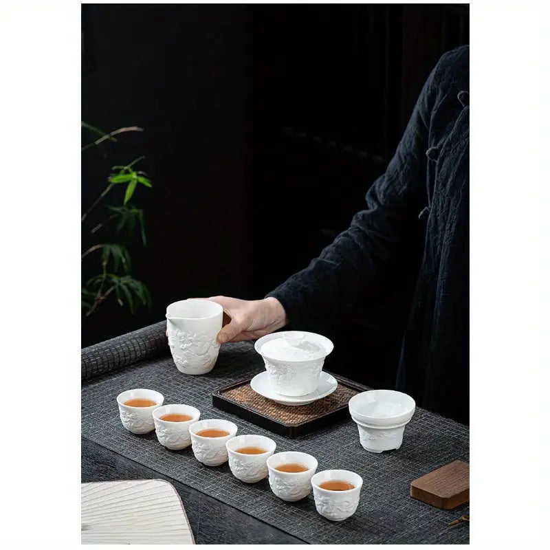 Service à Thé Portable en Porcelaine Blanche | Élégance Minimaliste