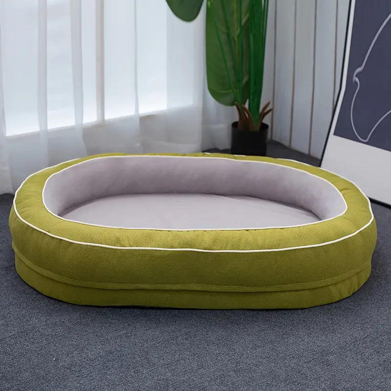 Lit ovale pour chien en mousse à mémoire de forme