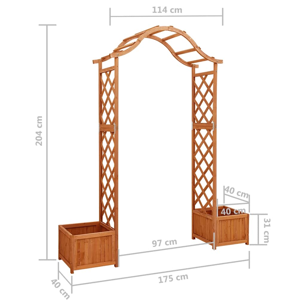 Pergola de Jardin en Bois Massif avec Jardinières – Élégance Naturelle