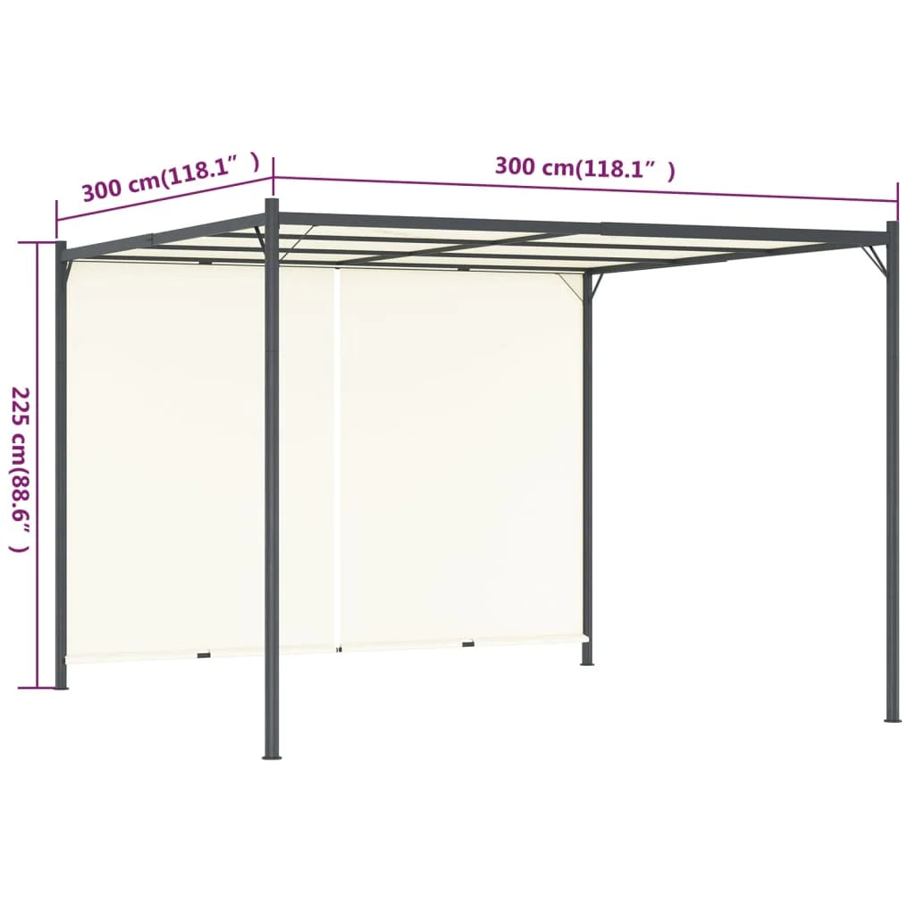 Pergola de Jardin avec Toit Rétractable Anthracite 3x3 m – Élégance Modulable