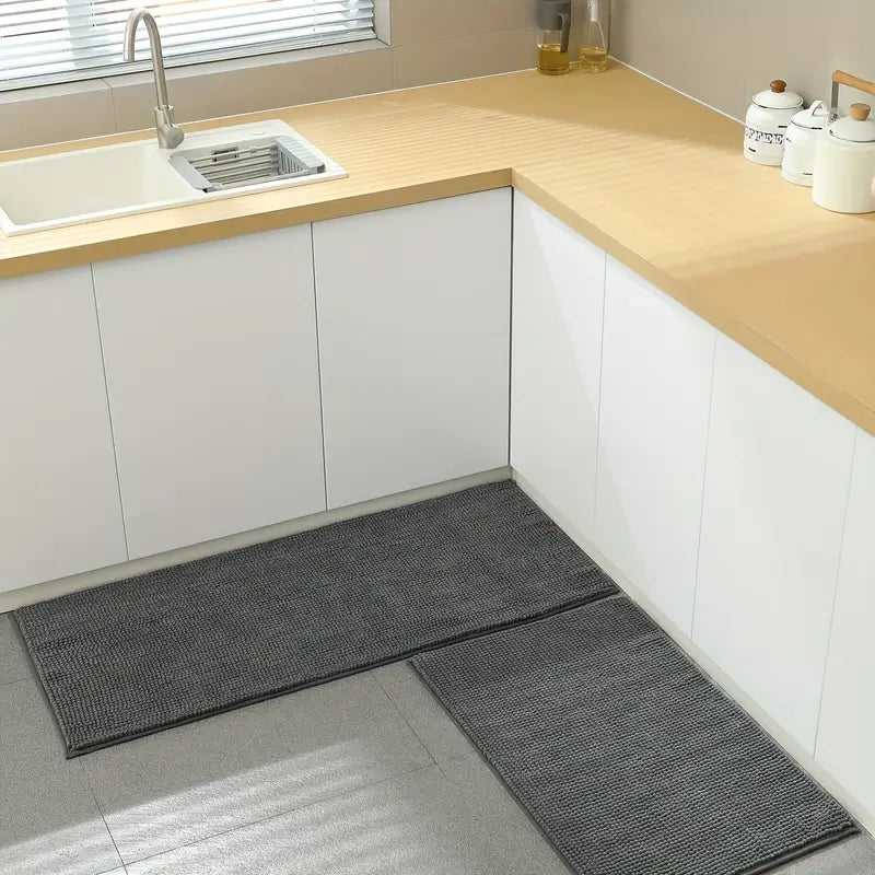 Ensemble de 3 Tapis de Salle de Bain en Chenille Épais