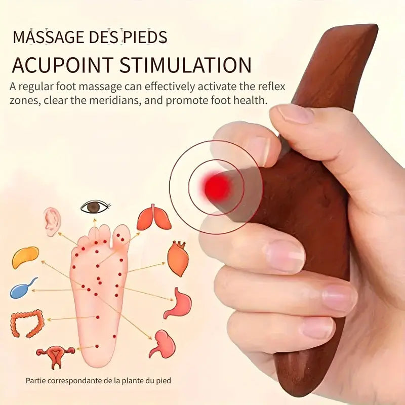 Outils de Massage Naturels – Lot de 4 Masseurs en Bois de Palissandre