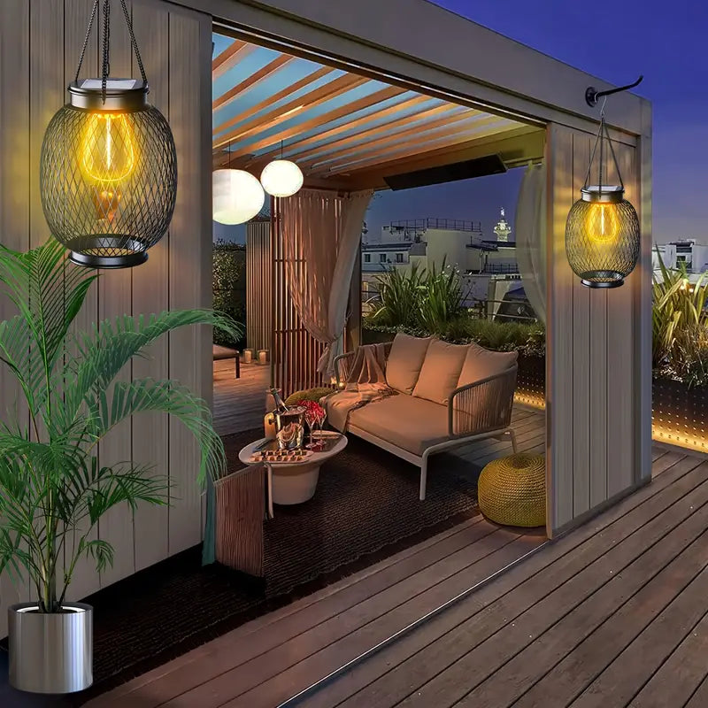 Guirlandes Suspendues Solaires – Éclairage pour Jardin, Terrasse et Cour