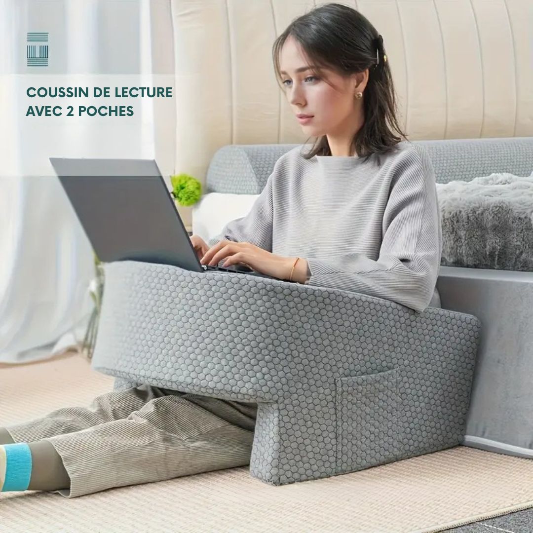 Oreiller de Lecture Extra Large avec Accoudoirs – Soutien Ergonomique