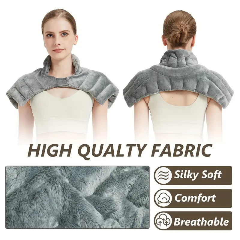 Coussin chauffant au micro-ondes pour cou et épaules – Bleu ou gris
