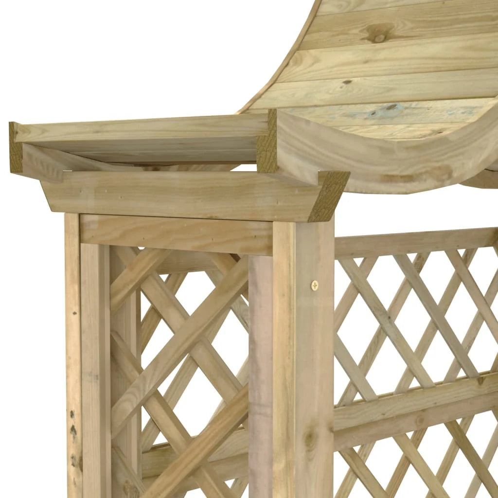 Pergola de Jardin avec Toit et Banc – Bois de Pin Imprégné