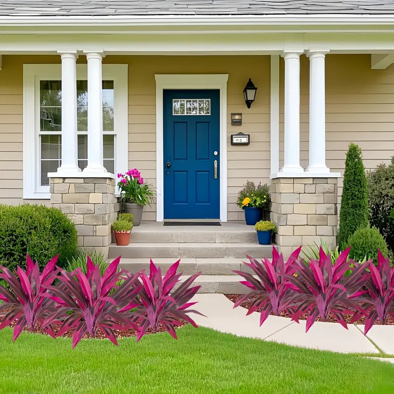 Lot de 2 Fougères Artificielles Violettes Boston & Feuilles de Monstera