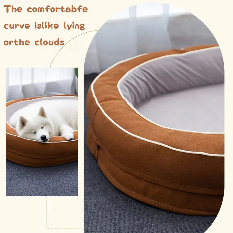 Lit Orthopédique Ovale pour Chien – Mousse à Mémoire de Forme