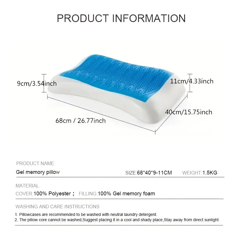 Oreiller Rafraîchissant en Gel 4D – Confort et Fraîcheur Pour un Sommeil Réparateur