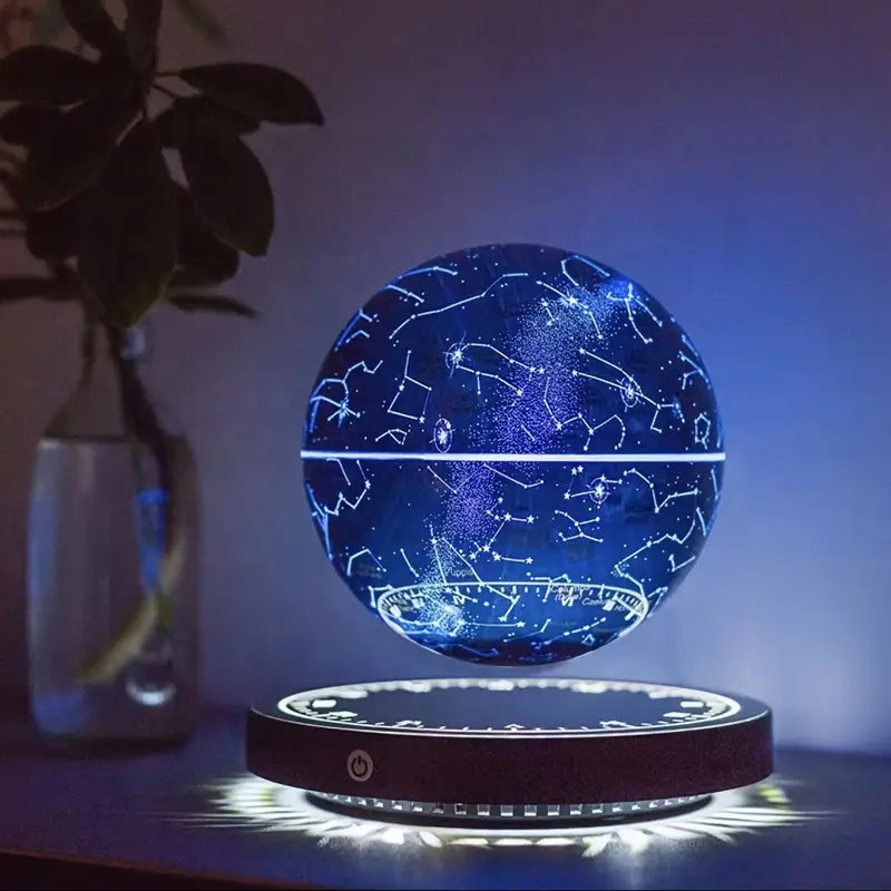 Globe lumineux flottant avec effet constellation