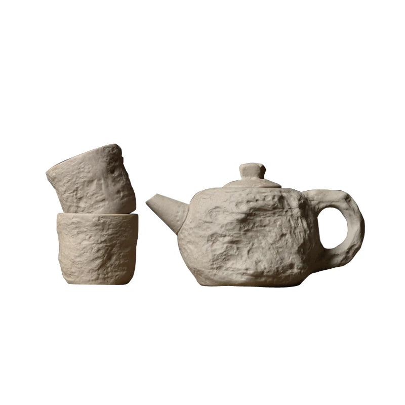 Imitation Stone Pottery Teapot – The Harmony of Tea and Nature