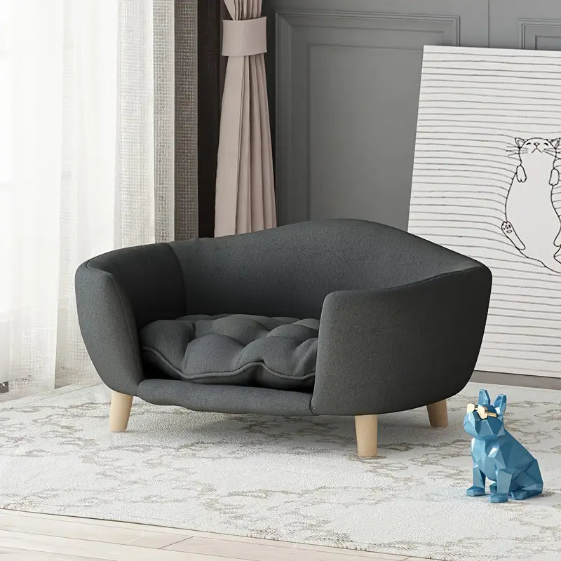 Lit pour Chien en Lin de – Confort Élégant pour Petits et Moyens Chiens