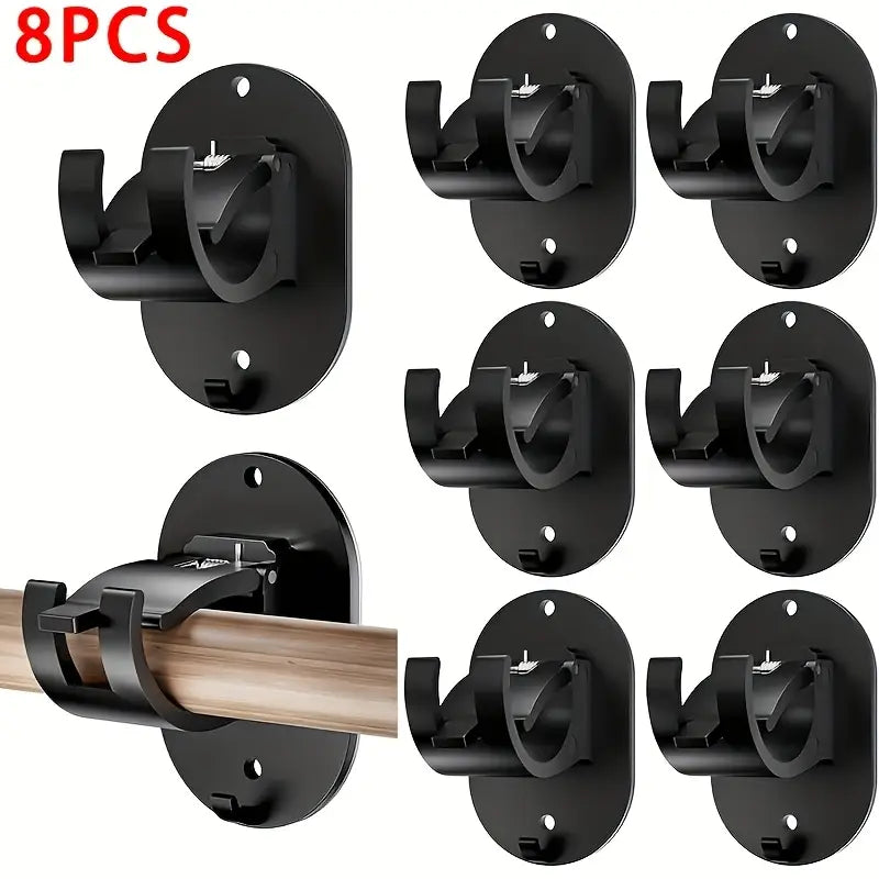 Supports de Tringle de Rideau Sans Perçage – Clips de Montage Auto-Adhésifs