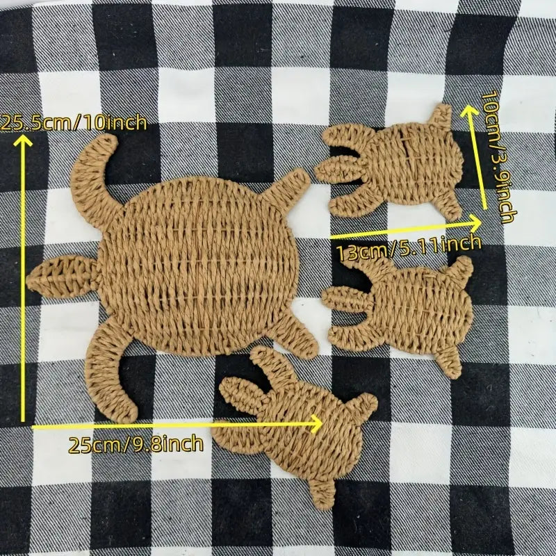 Sculpture Murale Tortue Tressée à la Main – Déco Nautique en Rotin Papier