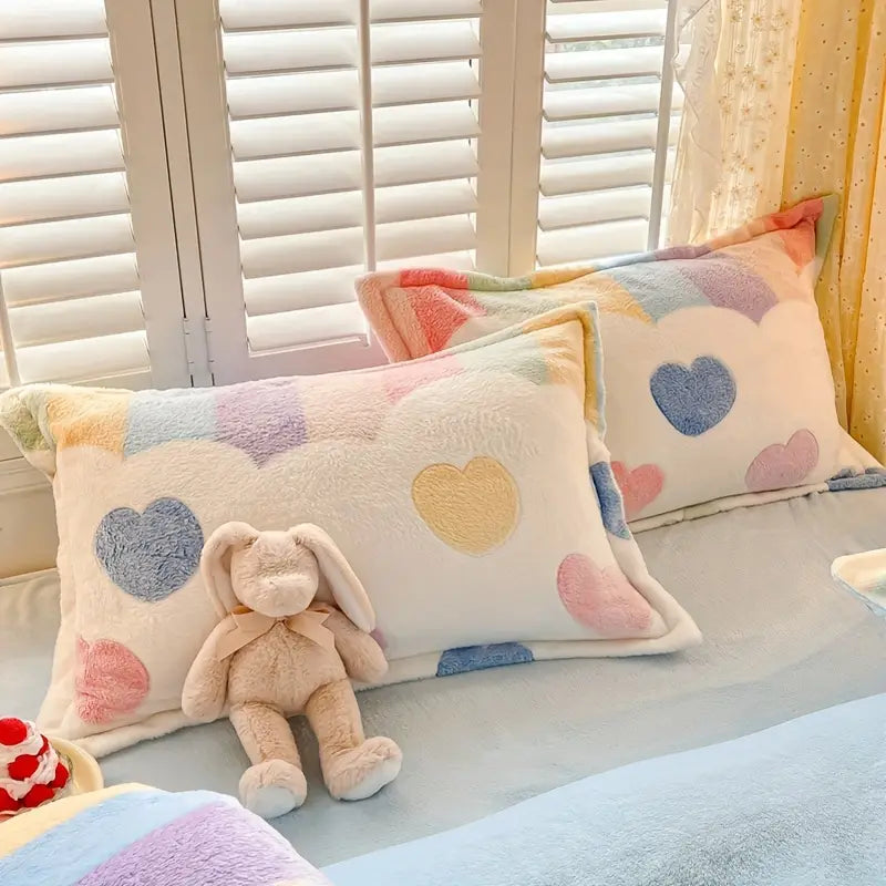 Housse de Couette en Velours Imprimé Flocon de Neige