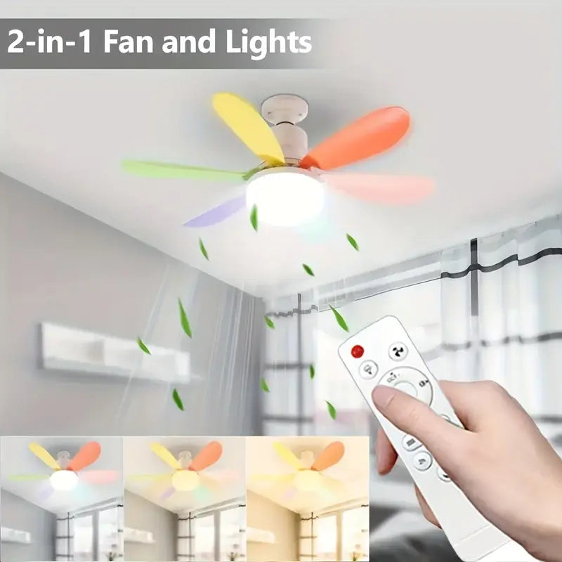 Ventilateur de Plafond Intelligent avec Télécommande & Lumière LED
