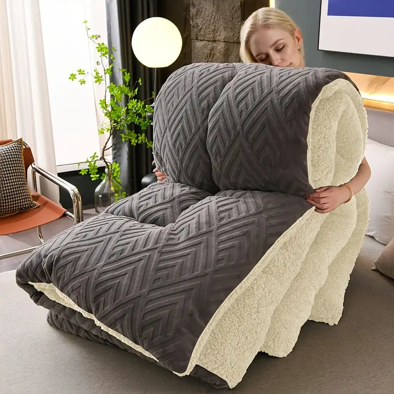 Couette hiver Sherpa et velours – chaude et douce – vue 4