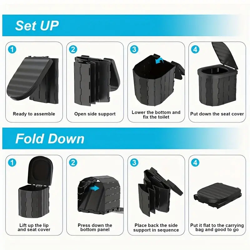 Kit Complet 2 en 1 : Tentes de Douche & Toilettes Pliables Extérieures